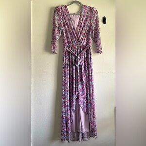 bcbgeneration abstract floral wrap maxi dress